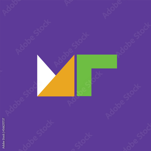 Colorful MR monogram vector logo made from geometric shapes. Logo for company, brand, product, personal, business, apps, and organization.