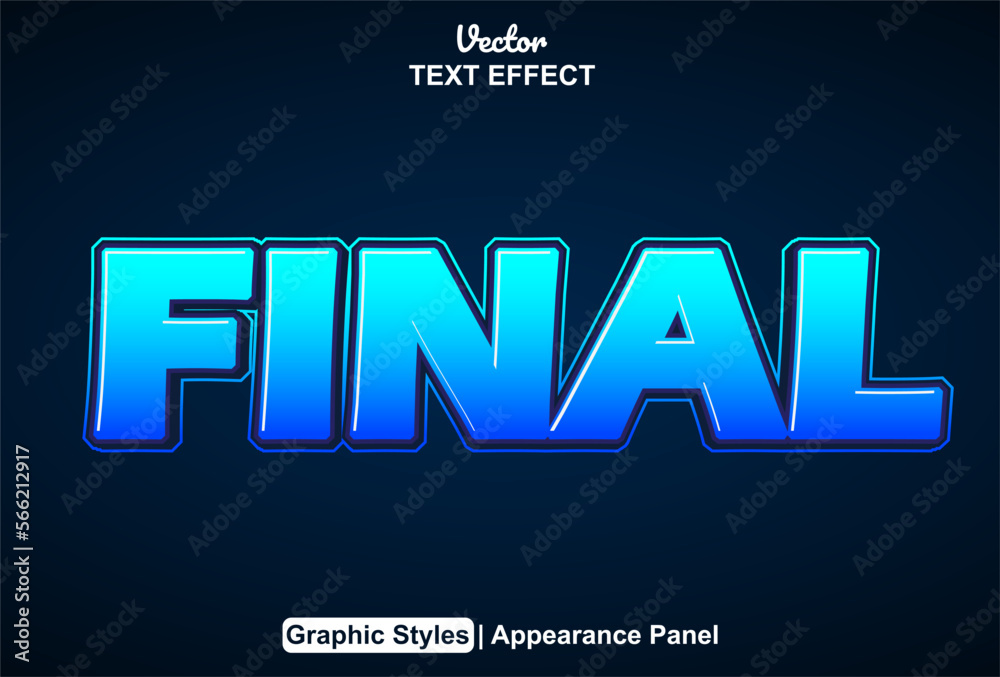 final text effect with graphic style and editable.