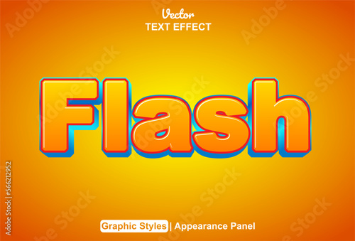 flash text effect with graphic style and editable.