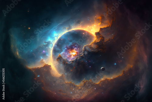 Beautiful nebula deep space wallpaper generative ai