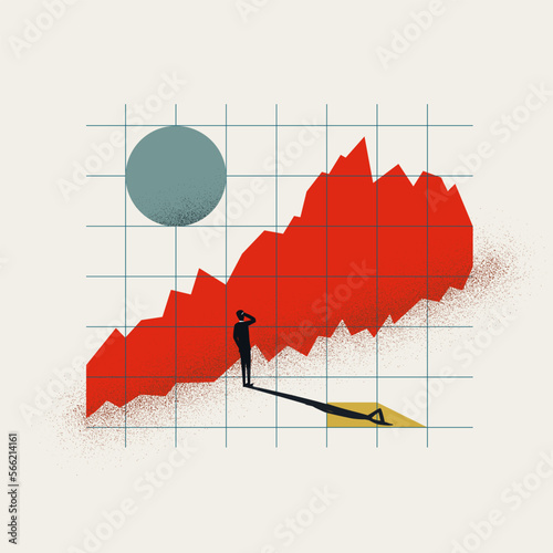 Business analysis abstract vector concept. Symbol of data, chart, growth. Minimal design illustration.