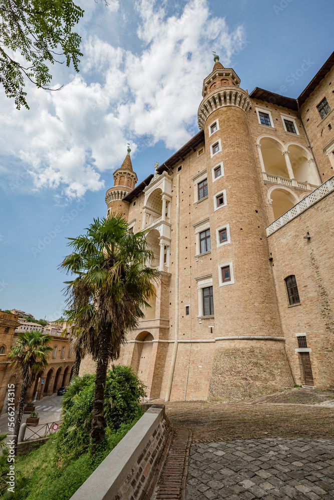 Beautiful places of Italy. View of the Ducal Palace of Urbino , city and World Heritage Site in Marche region, Italy.