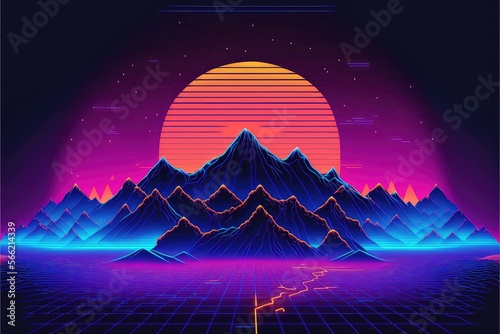 Neon Synthwave background wallpaper