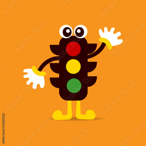 Vector cartoon red light sign
