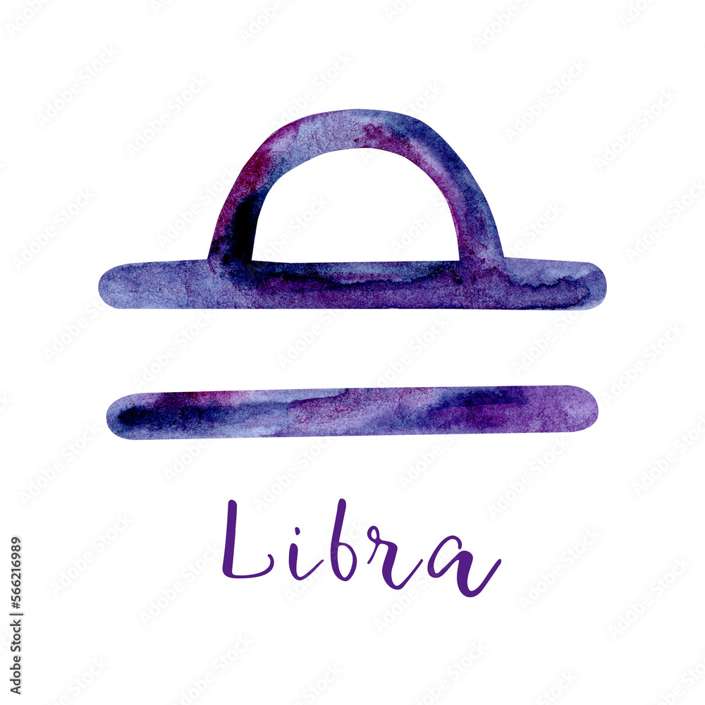Watercolor signs of the zodiac. Set of astrological symbols. Watercolor horoscope. Blue-violet zodiac signs isolated on white background. Libra zodiac Watercolor signs of the zodiac. Set of astrological symbols. Watercolor horoscope. Blue-violet zodiac signs isolated on white background. Libra zodiac