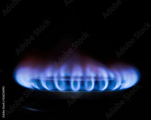 gas burner on a dark background