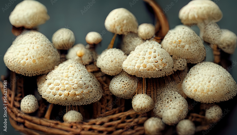 High Angle View Of Mushrooms In Basket food High Angle View Of Mushrooms In Basket food