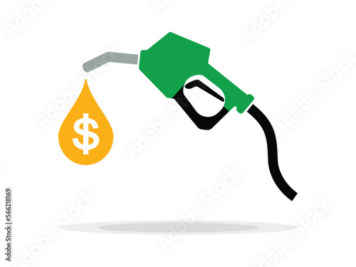 Fuel pump nozzle sign.Gasoline,Gas station icon. Vector illustration of fueling nozzle gasoline, diesel, gas isolated on white background. Petroleum fuel pump template.Pump nozzle, oil dripping.