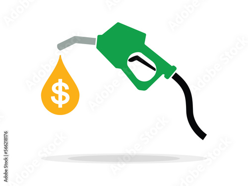 Fuel pump nozzle sign.Gasoline,Gas station icon. Vector illustration of fueling nozzle gasoline, diesel, gas isolated on white background. Petroleum fuel pump template.Pump nozzle, oil dripping.