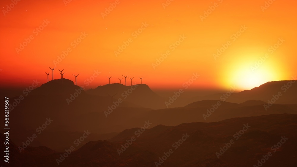 Wind turbine on the red planet Wind turbine on the red planet