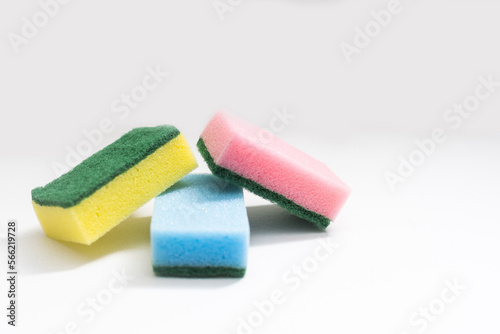 sponges for dishwashing isolated on a white background
