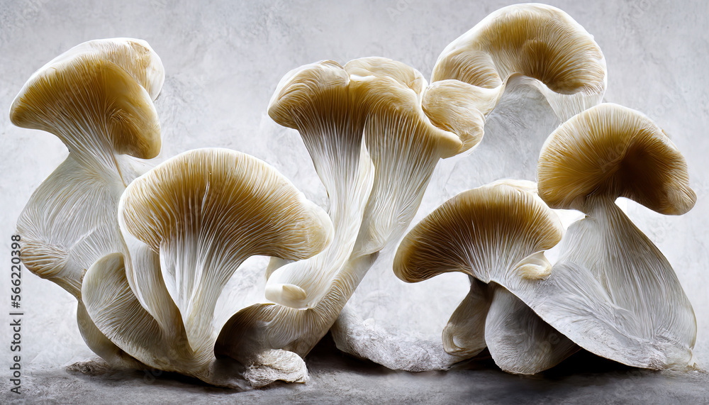 Oyster mushrooms on a white background food Oyster mushrooms on a white background food