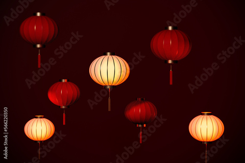 3d rendering chinese style lantern