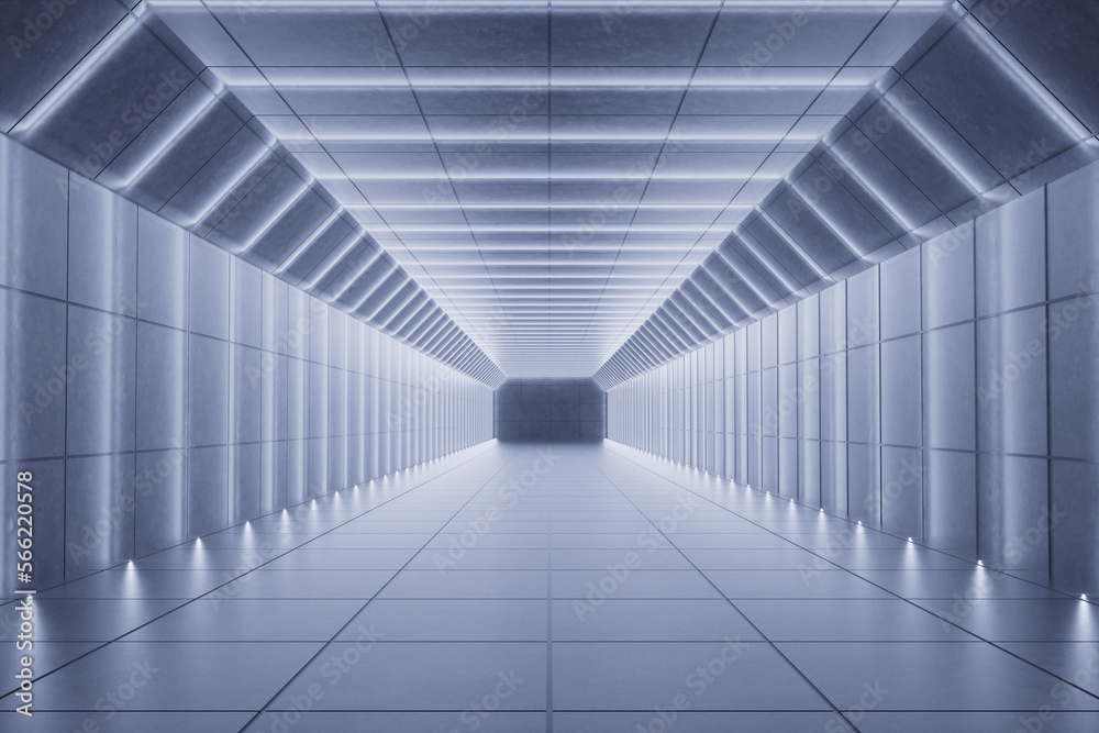 Obraz premium 3d rendering neon tunnel space