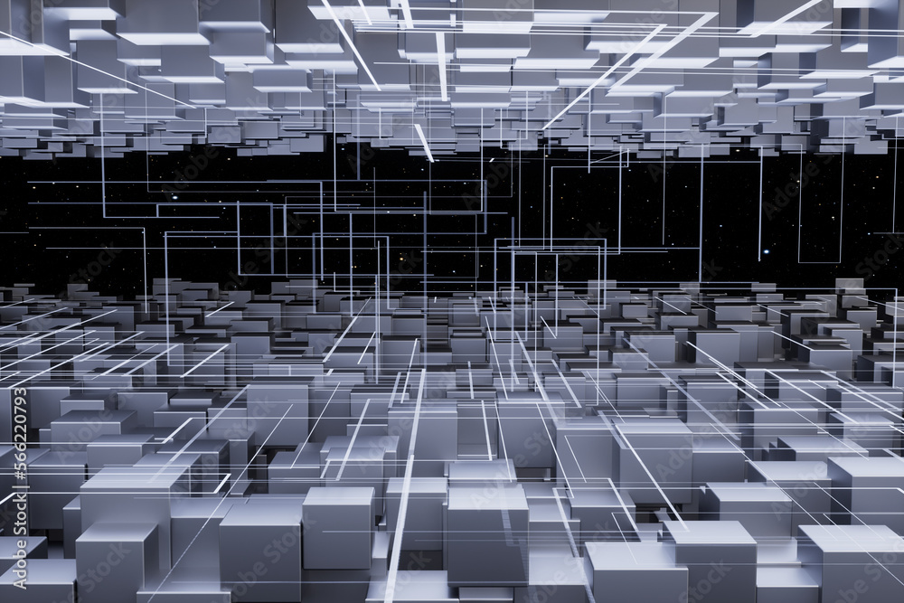 Obraz premium 3d rendering science concept cube picture