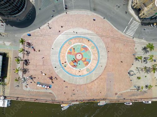 Obraz na plátne Aerial view of old landmark ground zero in the city of recife, pernambuco, brazi