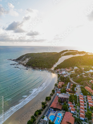 Aerial view of ponta negra beach and morro do careca in the city of natal, rio grande de norte, brazil