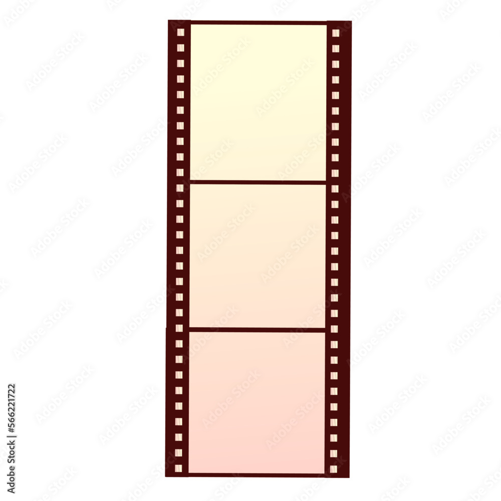 Film strip, empty tape border frame in cartoon style isolated on white background Film strip, empty tape border frame in cartoon style isolated on white background