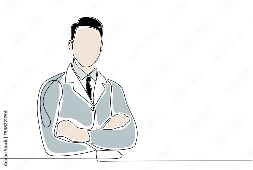 Doctor continuous one line drawing single hand drawn minimalist design Doctor continuous one line drawing single hand drawn minimalist design