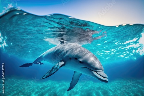 dolphin in the sea , ai generated © dasom