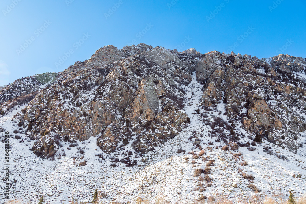 Snow capped mountains during winter
