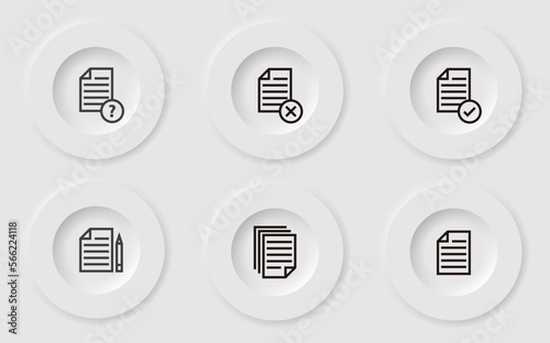 Document icon in neumorphism style.button neumorphism .Vector Illustration 