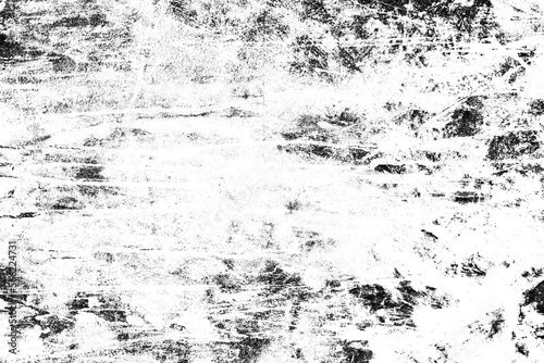 Grunge background of black and white. Abstract illustration texture of cracks, chips, dot isolated on transparent background PNG file.