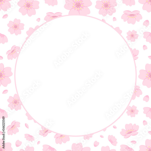 Wallpaper Mural Cute Round Sakura Cherry Blossom Frame Torontodigital.ca