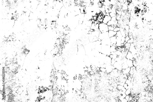 Grunge background of black and white. Abstract illustration texture of cracks, chips, dot isolated on transparent background PNG file.