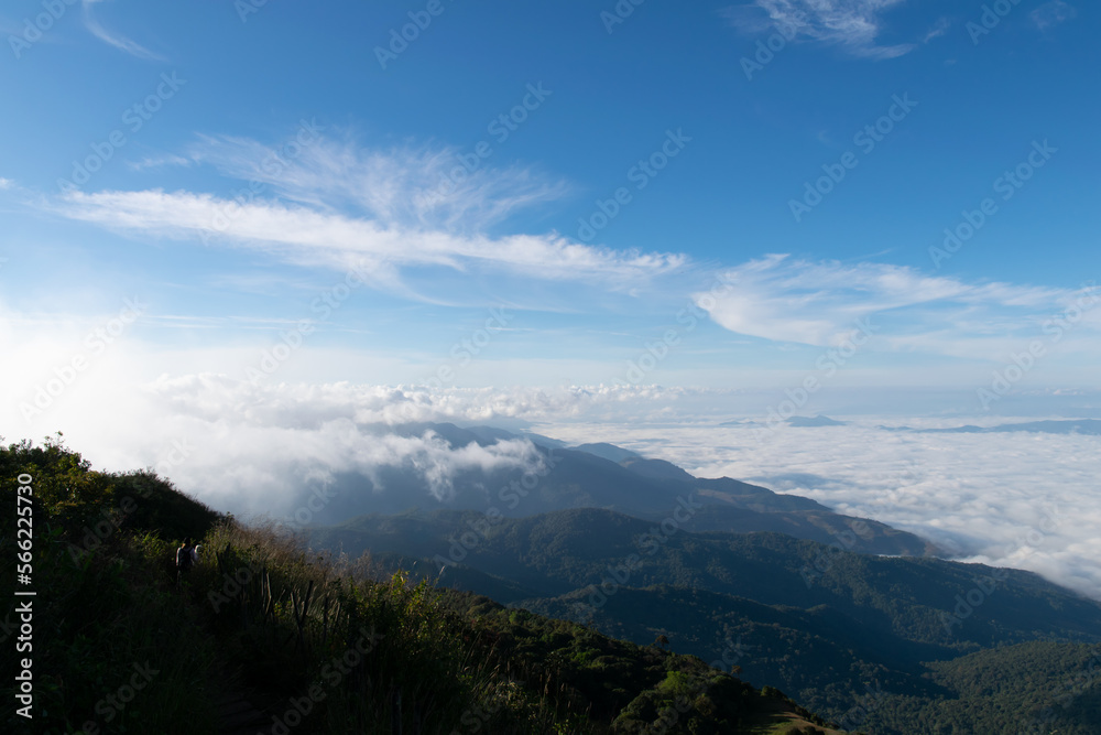 Cloudscape with mountain,floating sea of clouds. Cloudscape with mountain,floating sea of clouds.