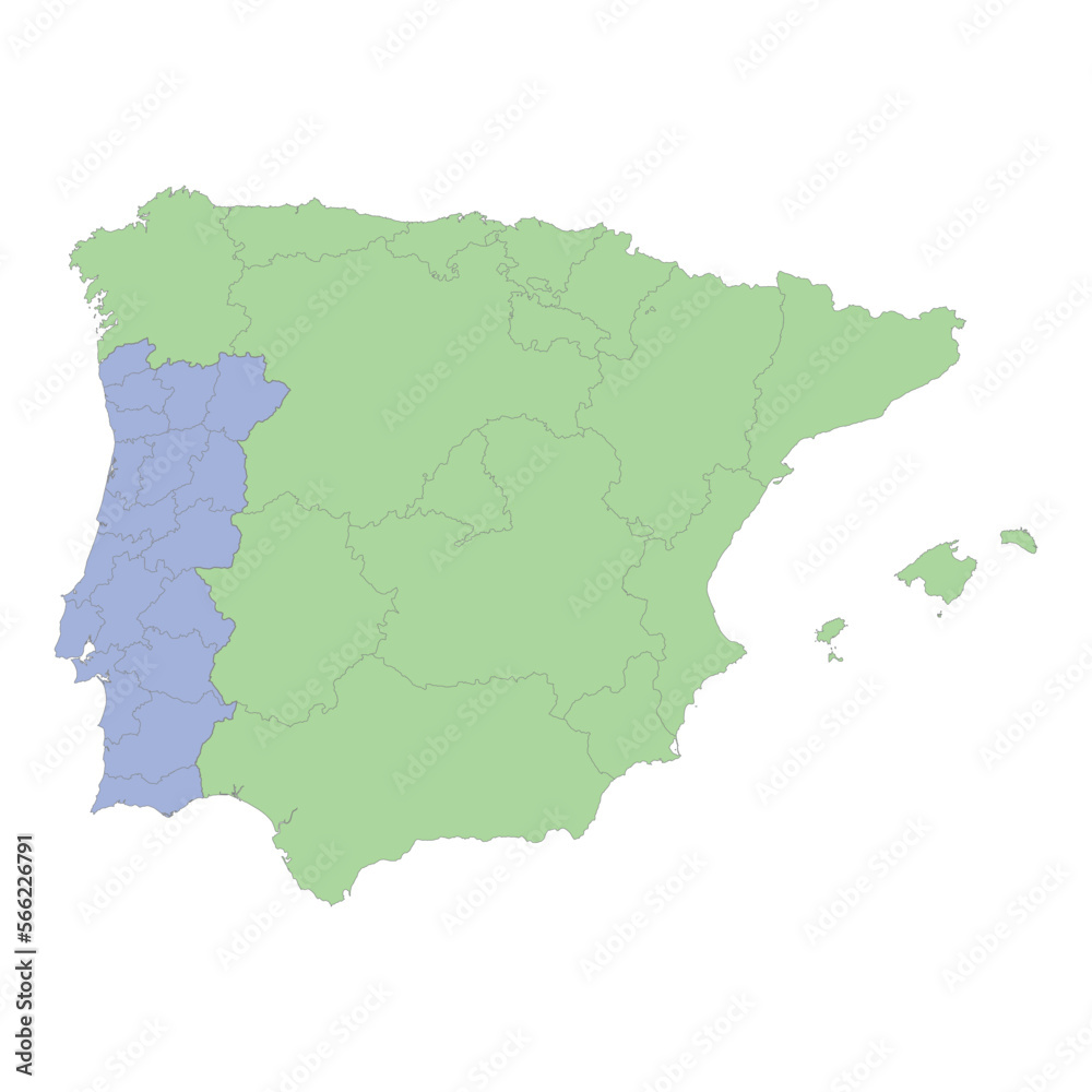 Portugal Mapa Político Altamente Detallada Del Vector Con Las Regiones Provincias Y Capitales Todos Los Elementos Están Separados En Capas Editables Eps 10 Ilustración de stock - Getty Images