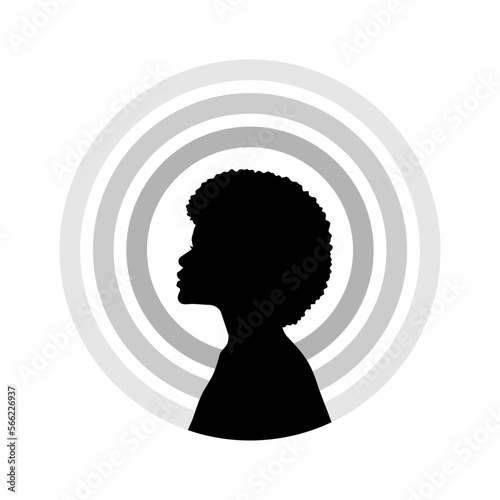 Black woman silhouette. side view of african woman face. vector illustration