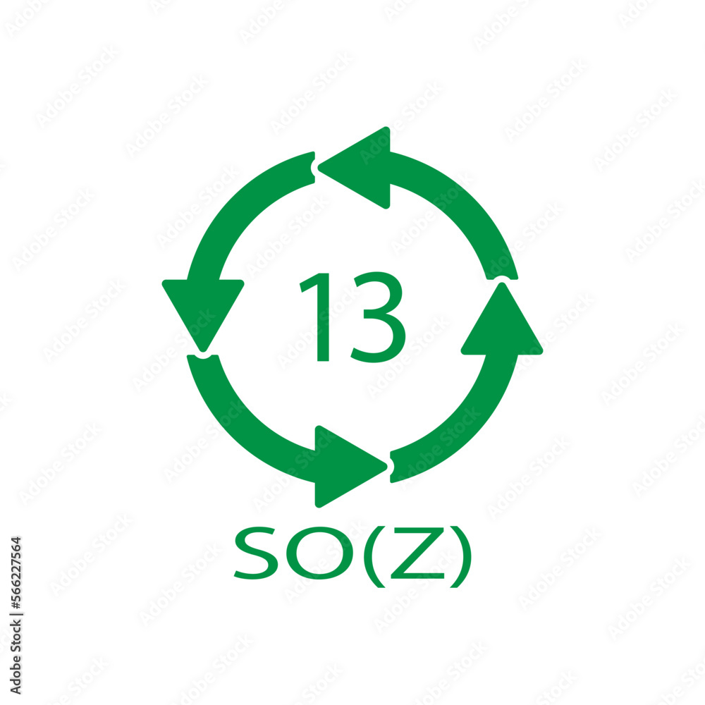 Battery recycling symbol 13 SO(Z). Vector illustration Battery recycling symbol 13 SO(Z). Vector illustration
