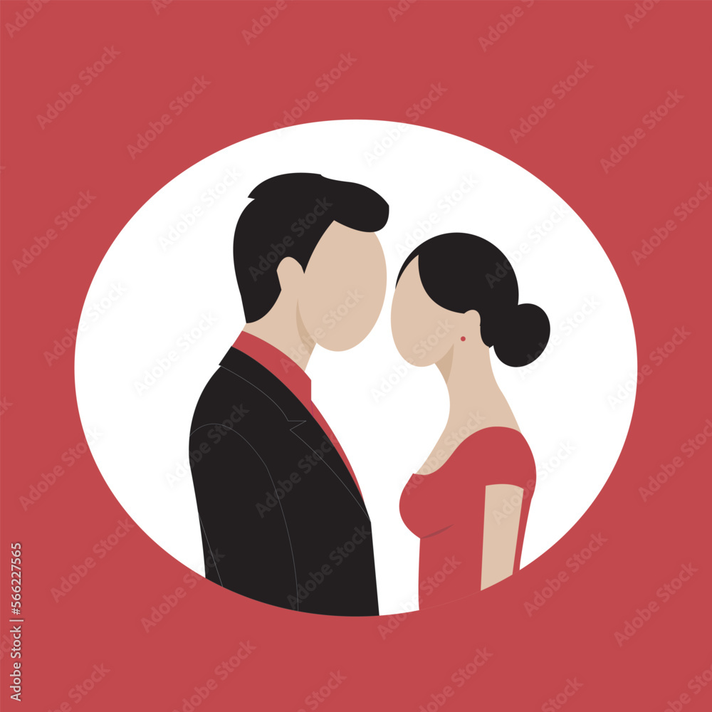 couple in love isolated on white background flat vector illustration. valentine's Day special.