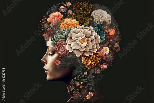 Woman's Brain is Flowers, Generative AI © Shirt