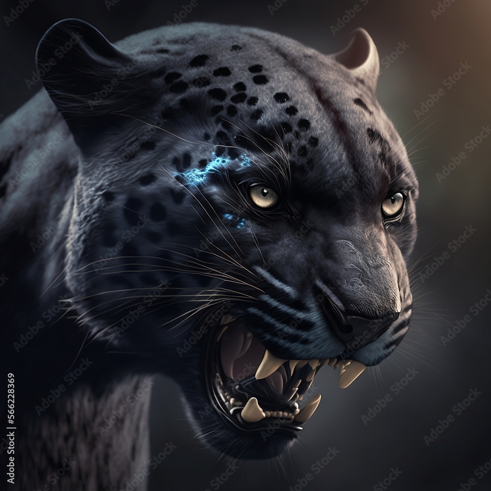 Angry Black Panther, Generative AI, Generative, AI