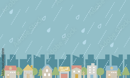 雨　街並
