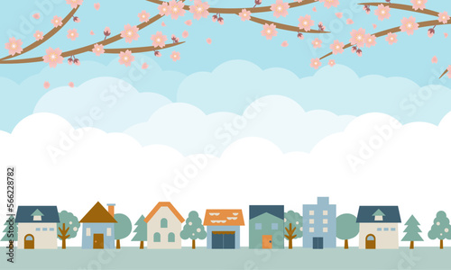 桜　街並
