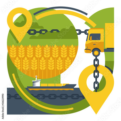 Food supply chains - food distribution concept