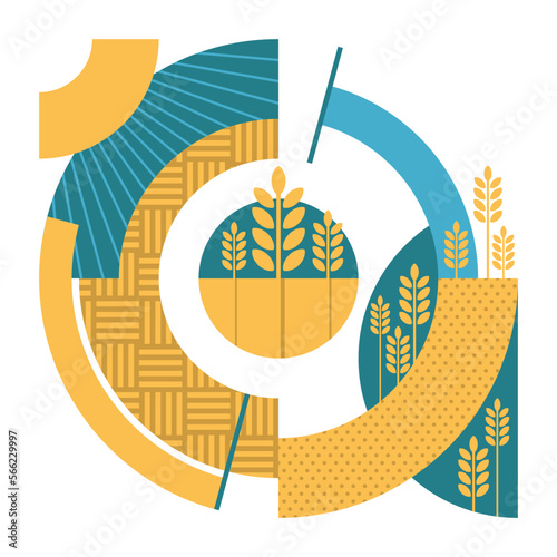 Wheat production - abstract sunny pattern