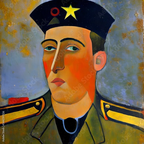 Portrait of a Man in a mili...
