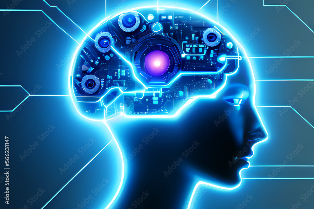 Concept art of an artificial intelligence brain, created with artificial intelligence. Generative AI. Concept art of an artificial intelligence brain, created with artificial intelligence. Generative AI.