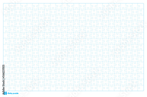 Vector baby puzzle template. 360 pieces. Isolated on white background