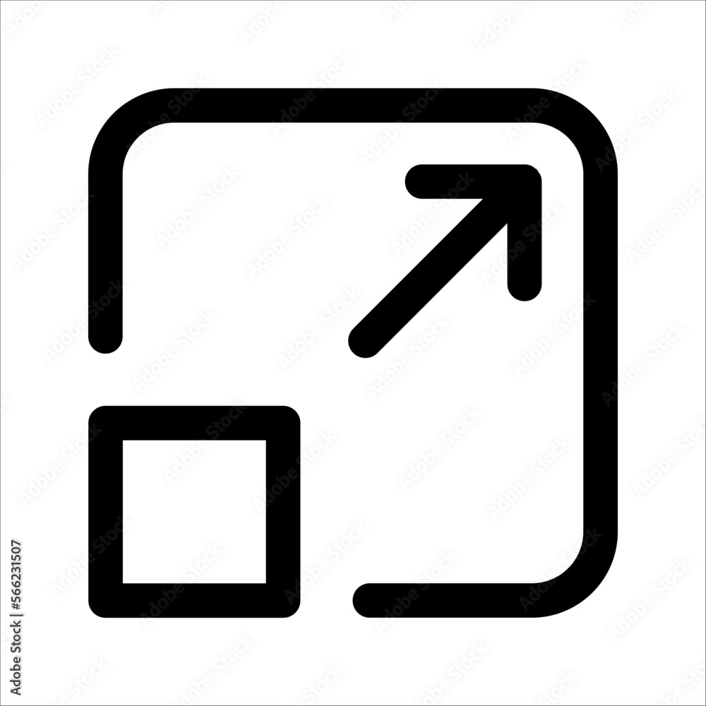 Full screen icon, Expand to full screen sign and symbol. Arrows symbol. vector illustration on white background Full screen icon, Expand to full screen sign and symbol. Arrows symbol. vector illustration on white background