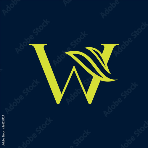 WINGS BEAUTY LOGO DESIGN GOLD LETTER W