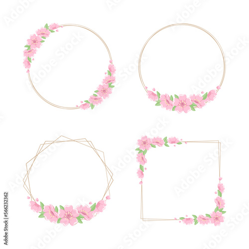 Wallpaper Mural Cherry Blossom Frames Set. Elegant Geometric Borders. Torontodigital.ca