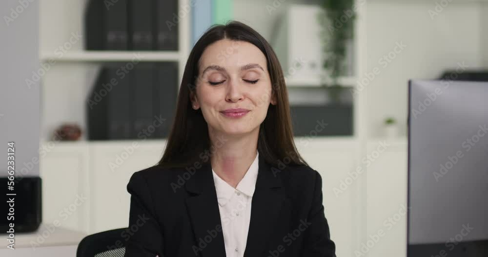 Portrait of business people talking with camera Portrait of business people talking with camera