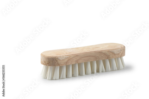 Wooden brush for cleaning on white