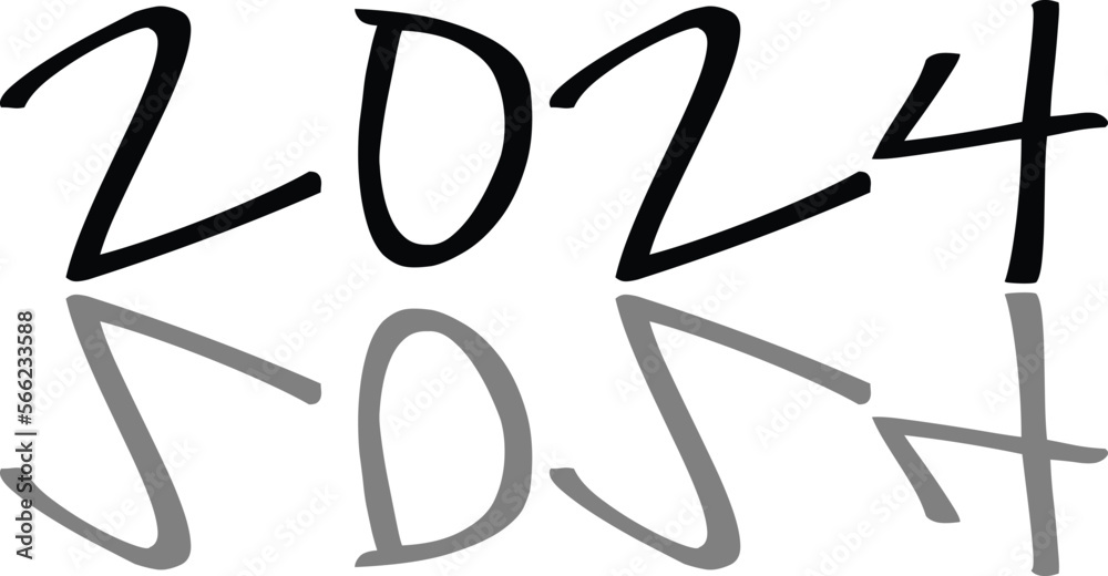 Fototapeta premium 2024 text sign illustration