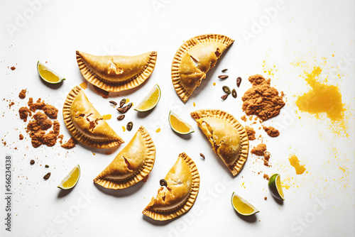 Bring a touch of sophistication to your food-related projects with our Empanadas food photography on a white background. Showcase the rich flavors and diversity of Latin American cuisine with mouth-wa
